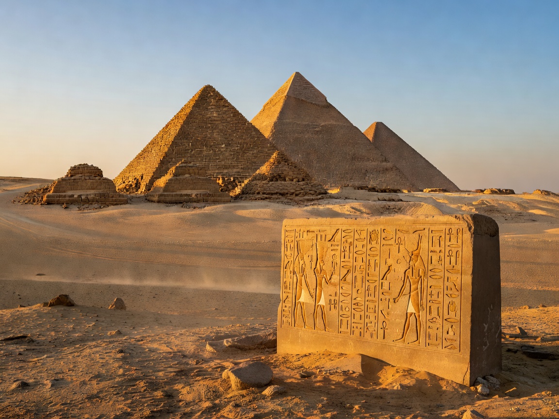 Ancient Egyptian Pyramids and Hieroglyphs