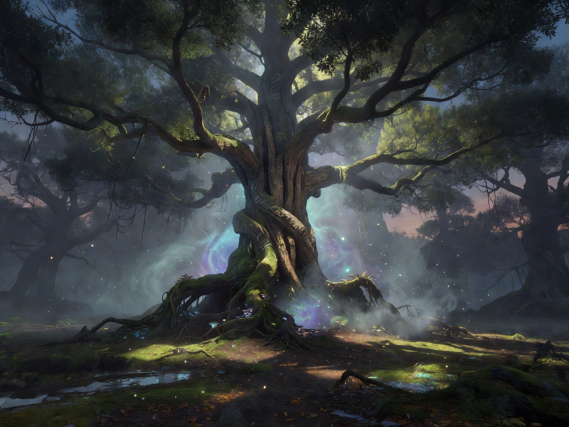 Mystical Ancient World Tree Yggdrasil Representation